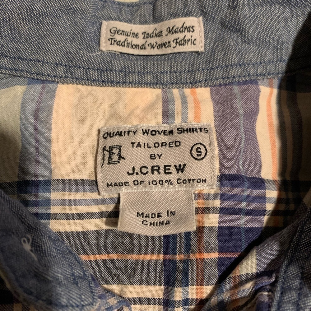Tailored by J Crew Small plaid button down 100% cotton shirt Fall is here! - Picture 2 of 4